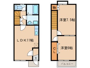 ウエルシーヒルズの物件間取画像